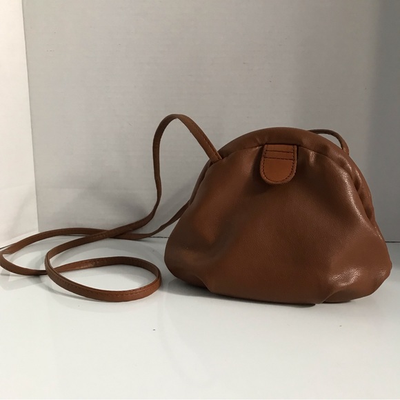 Vintage America PERRY ELLIS brown “shell” style crossbody leather bag - Picture 3 of 7